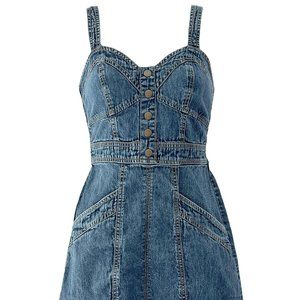 Japna Blue Denim Smocked Mini Sundress